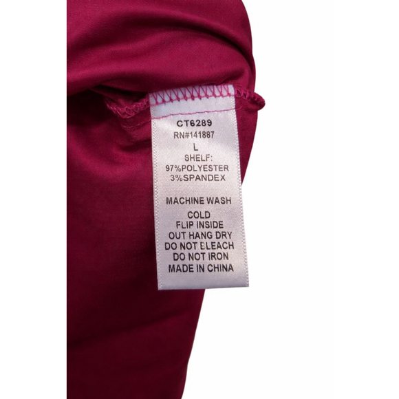 TCEC Magenta Satin Off Shoulder Blouse Size L | Silky Cowl Neck Top - Picture 5 of 5